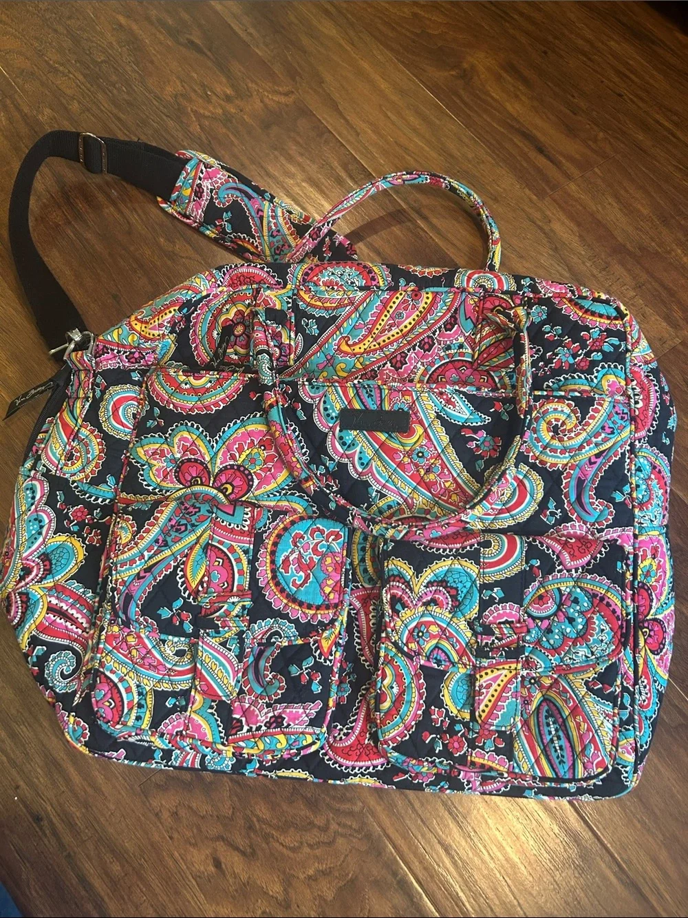 Quilted Parisian Paisley Multi-Color Travel Tote